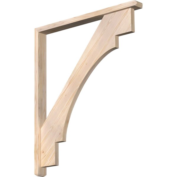 Ekena Millwork Merced Craftsman Smooth Bracket w/ Offset Brace, Douglas Fir, 3 1/2"W x 38"D x 44"H BKT0402X38X44MRC04SDF - main